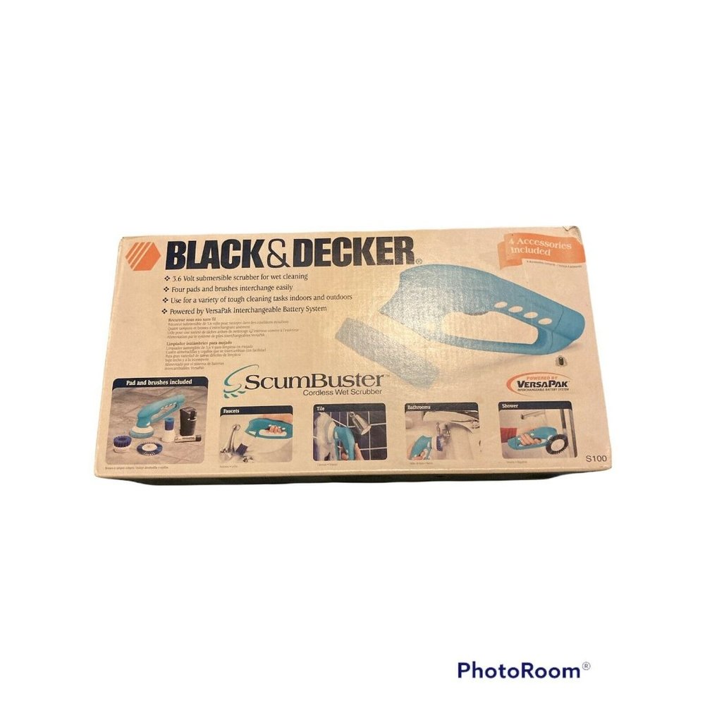 New Black & Decker Scumbuster Cordless Wet Scrubber S100, Box Faded Never Opened